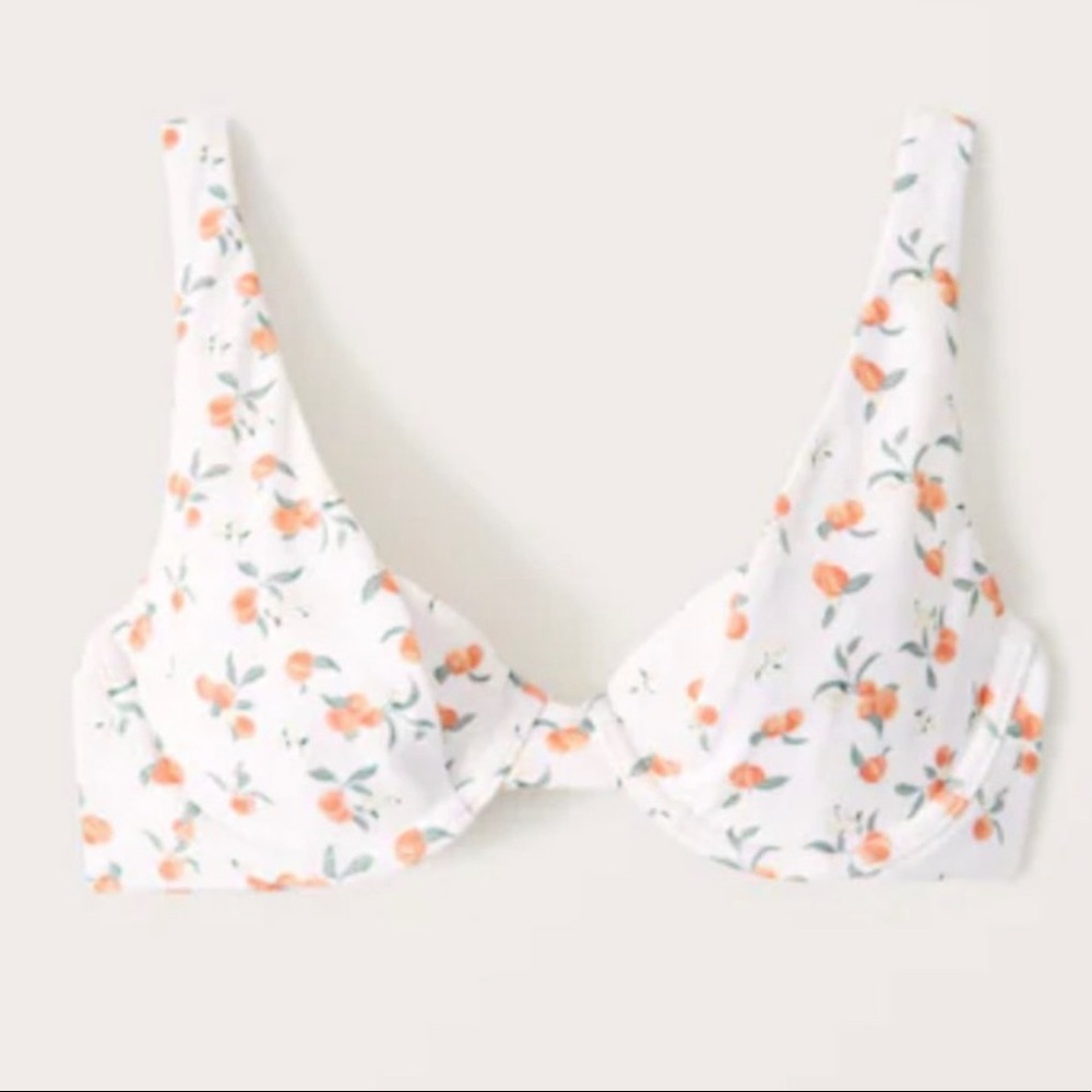 Abercrombie & Fitch-  peach print underwire bikini top NWOT